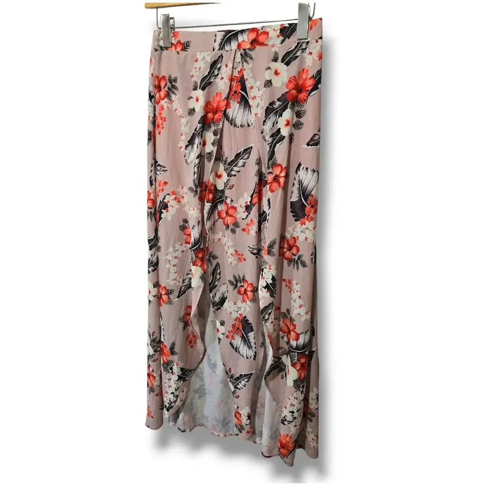 SHEIN Women's pink floral fly-away lined maxi skirt - small - Picture 6 of 11